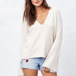 NWOT // LOVESTITCH v-neck bell sleeve sweater NEW